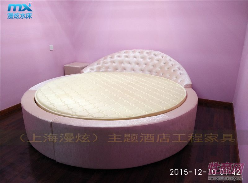 水晶鈕扣圓形床-酒店情趣床-賓館情趣水床-性愛家具2