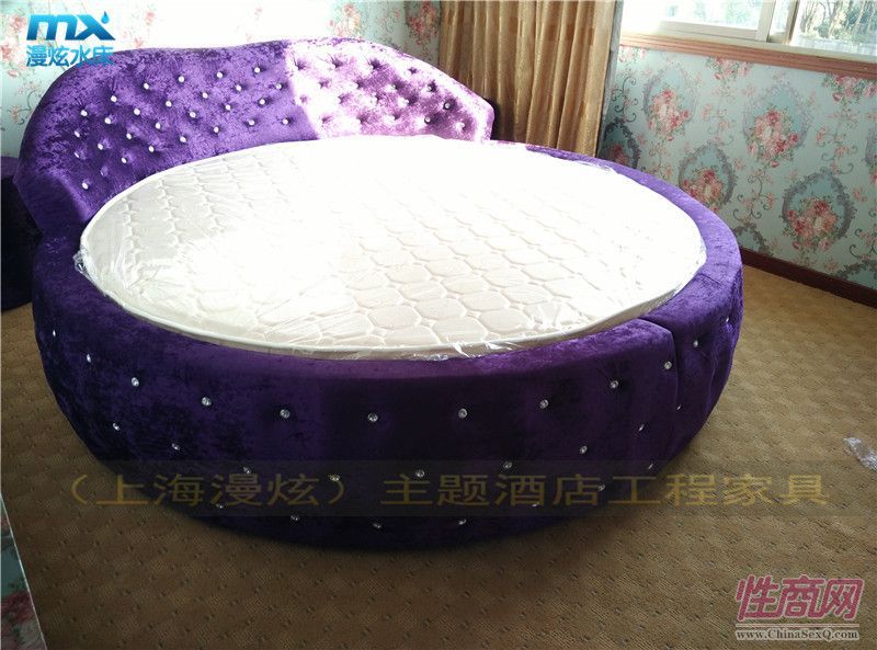 水晶鈕扣圓形床-酒店情趣床-賓館情趣水床-性愛家具4